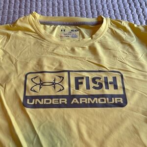 Under Armour Yellow Fish Graphic long sleeve performance t shirt